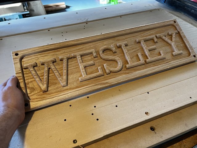 Wesley in Stained Wood Sign