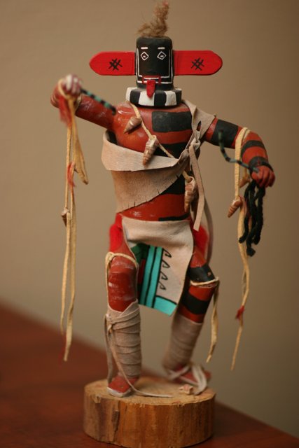 Native American Figurine with Knife and Stick