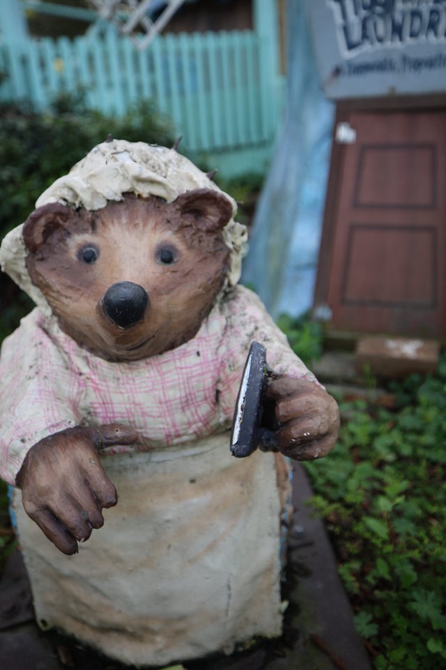 Mrs. Tiggy-Winkle Garden Ornament with Laundry Iron