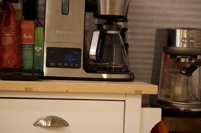 Coffee Station Setup with Cuisinart Brewing at Night