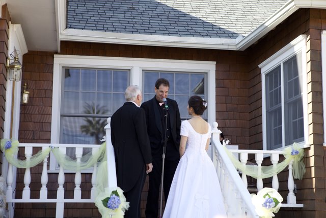 Newlyweds on their Porch