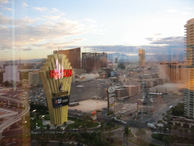 Cityscape of Las Vegas from a Hotel Room