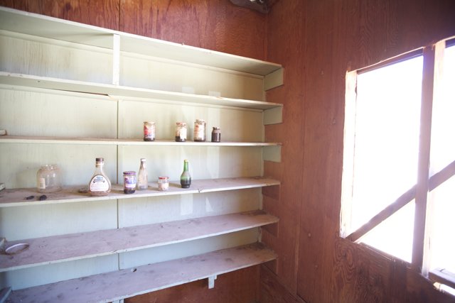 Interior Design Display: A Plywood Shelf in a Desert Explorer's Room