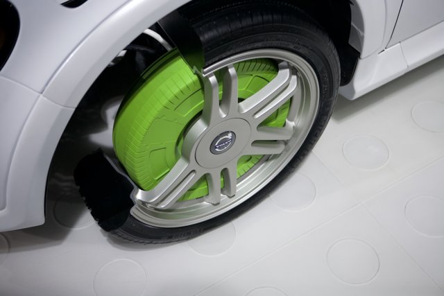 Green Alloy Wheel Close Up