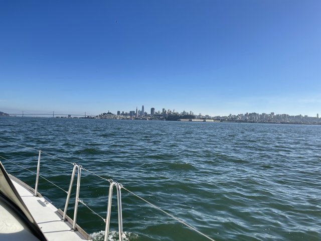 Cityscape and Sailboats in San Francisco Bay