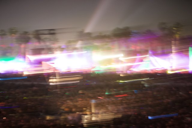 Blurred Lights and Big Crowds at Coachella