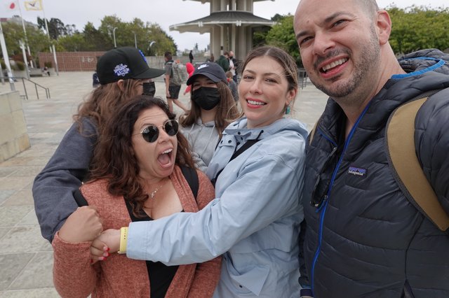 Friends Celebrating Together at Public Venue