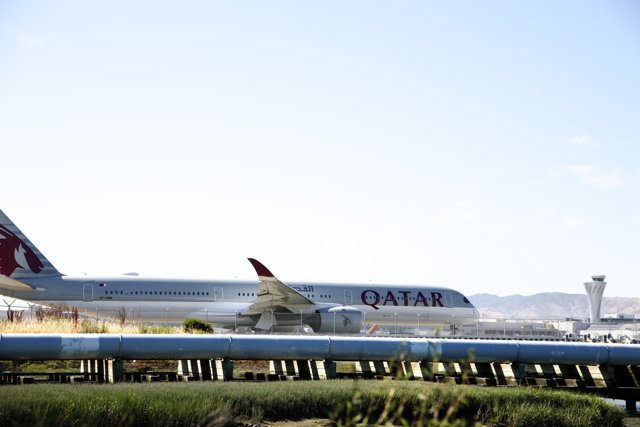 The Majestic Departure: Qatar Airways at Bayfront Park