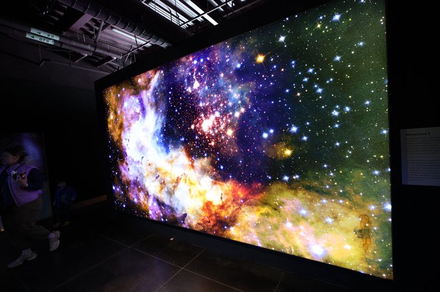 Immersive Cosmic Nebula Display at Space Center
