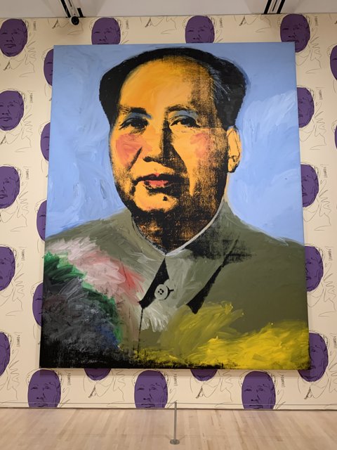 Mao Zedong's Portrait on a Canvas