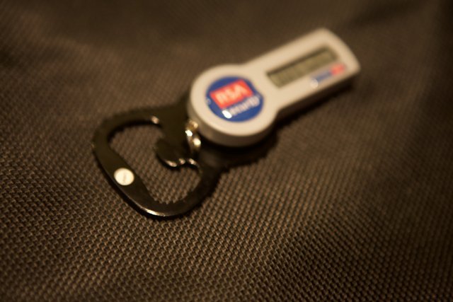 A razor-sharp bottle opener on a keychain