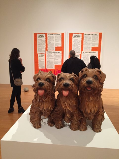 Three Dogs in an Art Gallery
