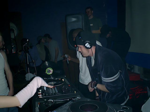 DJ Travis B spinning tracks