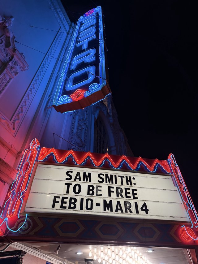 Castro Theatre Marquee Glowing at Night in San Francisco