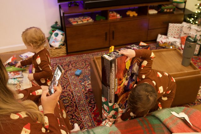 Christmas Morning Gift Opening with Family