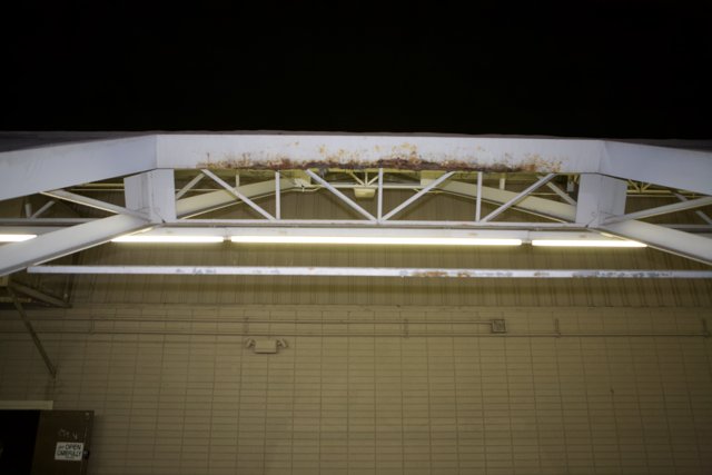 Shimmering Hangar at Night