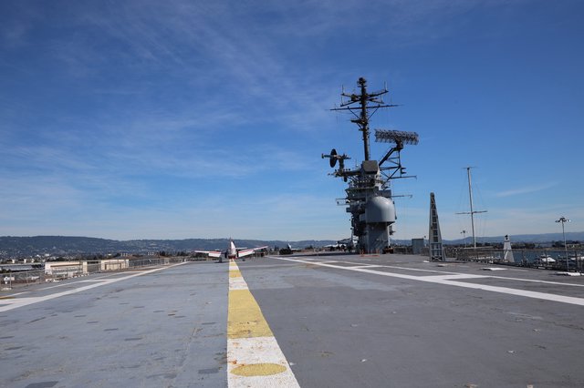 USS Hornet Aircraft Carrier Flight Deck and Island