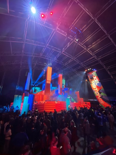 Vibrant Stage with Energetic Crowd