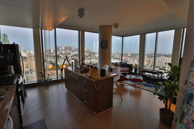 Penthouse Kitchen with City View