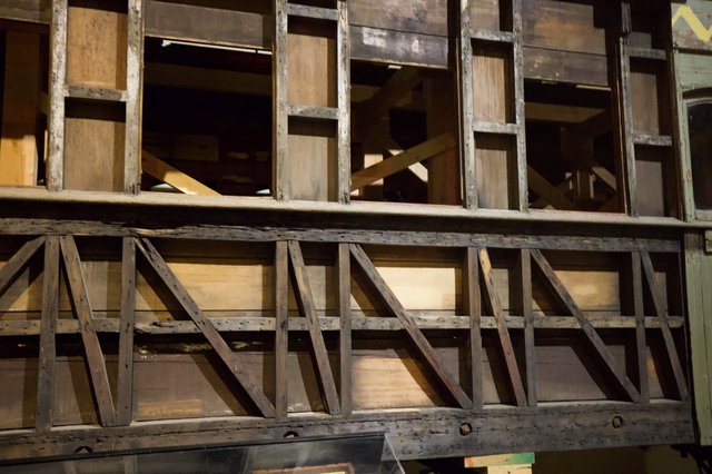 Weathered Wooden Framework and Structural Support Beams