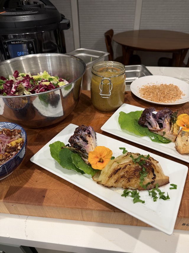 Beautifully Plated Plant-Based Dinner with Roasted Vegetables