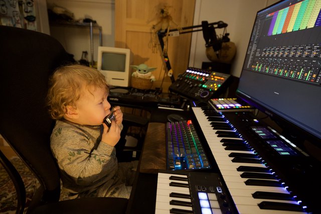 Toddler Producer at Home Music Studio Setup