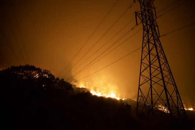 Wildfire Threatens Power Lines