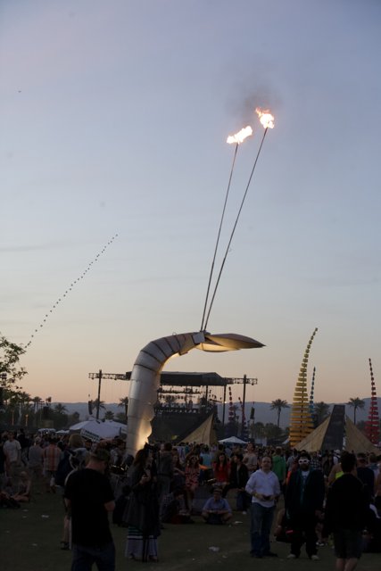 Burning Sculpture at Coachella