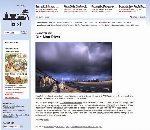 Nature and Text Collide on Old Man River Website