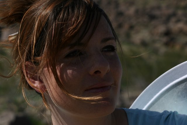 Wind-Swept Portrait in Desert Light