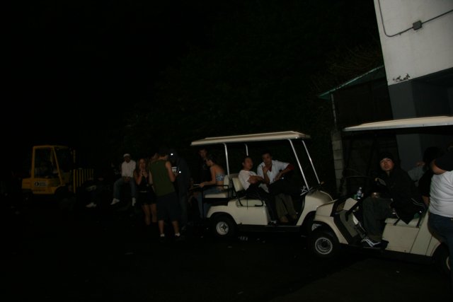 Nighttime Golf Cart Gathering