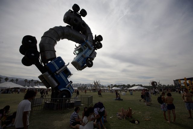 Sculpture of Truck on Display at Coachella Festival