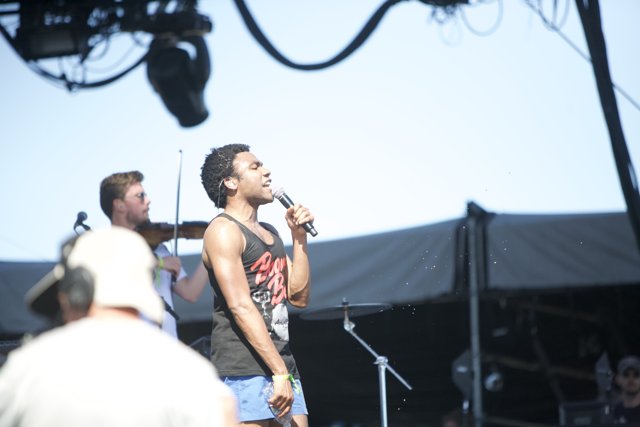Man Singing at Coachella Music Festival