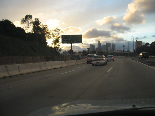 Freeway View from Inside the Car