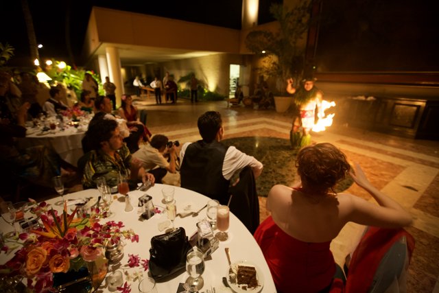 A Romantic Wedding Reception with Fire