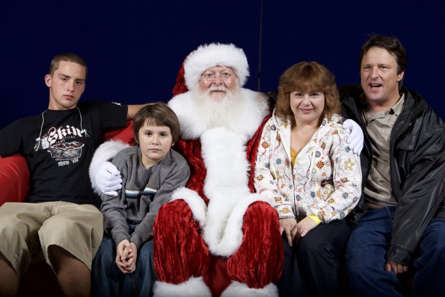 A Family Christmas Photo with Santa Claus