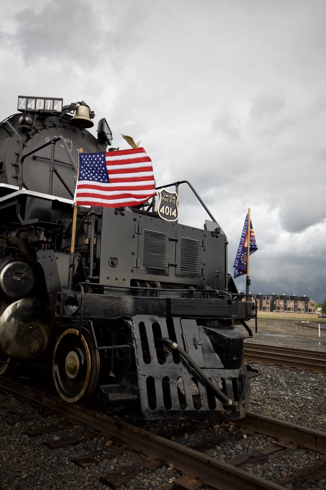Union Pacific 4014 Big Boy Locomotive with American Flag