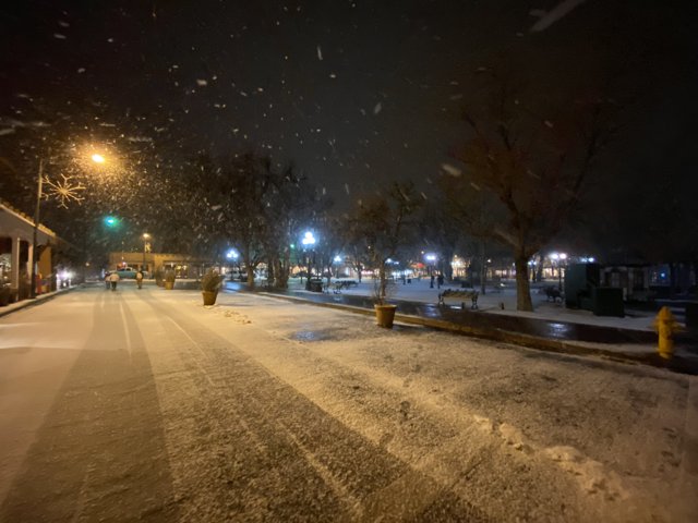 Winter Night in Santa Fe Plaza