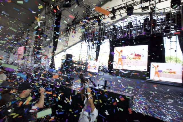 Confetti celebration at Coachella concert