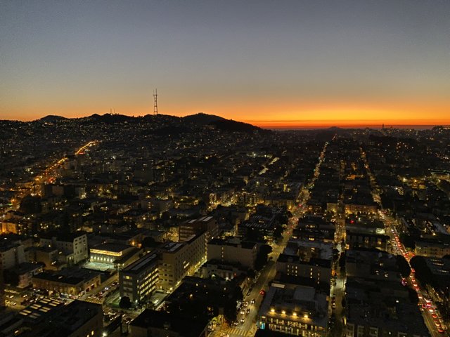 Sunset over San Francisco's Cityscape