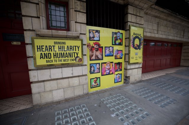 Avenue Q Theatre Posters on West End Building