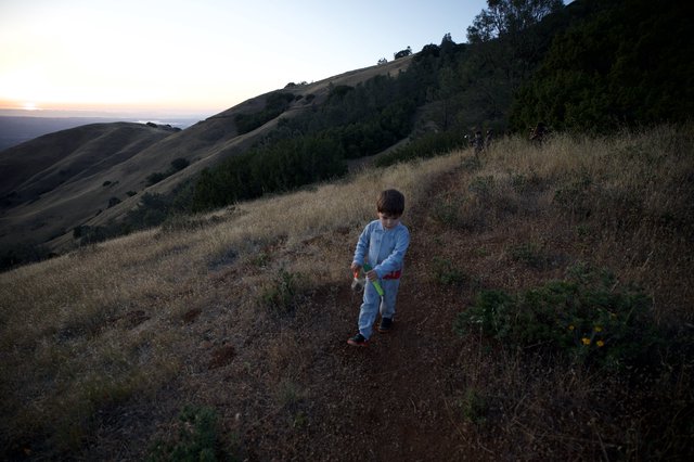 Young Explorer on Mount Diablo Trail at Dusk