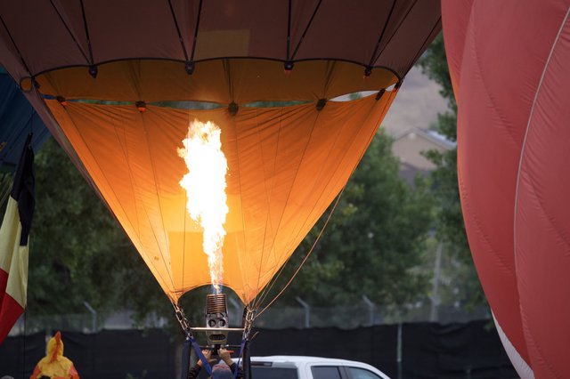 Fire and Fabric: Hot Air Balloon Inflation at Dawn