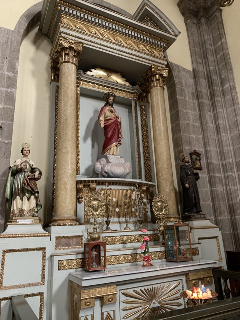 Jesus Statue on Altar in Church