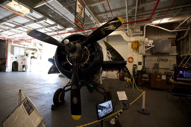 Historic Aircraft on Display Inside USS Hornet Museum