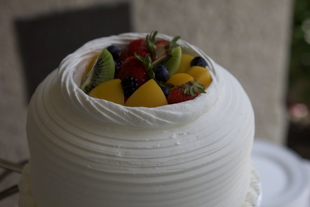 Berry Cream Wedding Cake