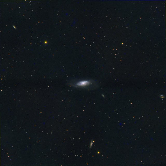 M106 Galaxy in SHO Narrowband with RGB Stars