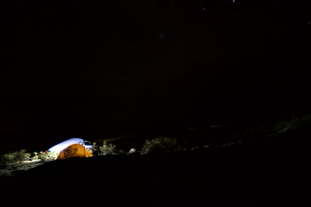 Illuminated Mountain Tent