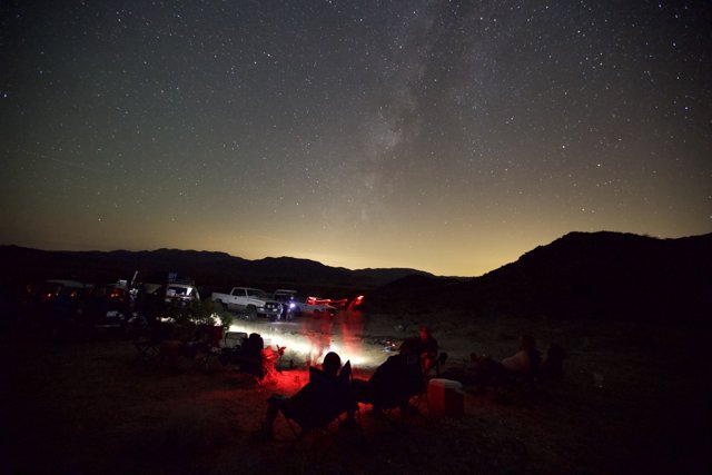 Nighttime Camping Under the Starry Sky