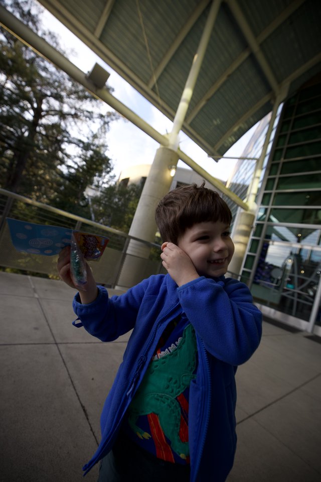 Young Boy Enjoying Ice Cream at Science Center